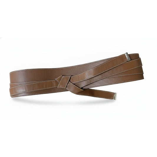 Michael Kors Wide Wrap Obi Belt Luggage, Women