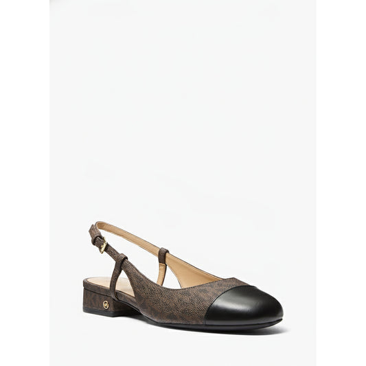 Michael Kors Perla Monogram Slingback Flat Brown Black, Women