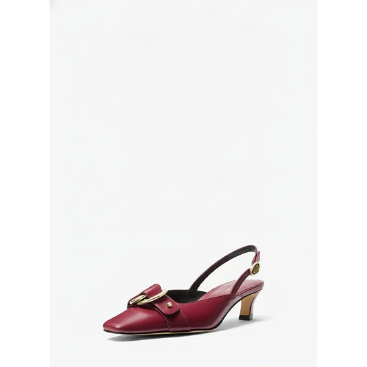 Michael Kors Jaden Mulberry Leather Slingback Kitten Heel, Women