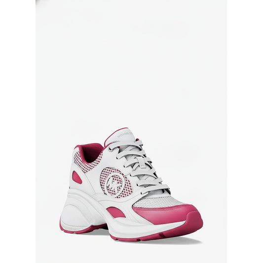 Michael Kors Zuma Wild Berry White Chunky Sneaker, Women