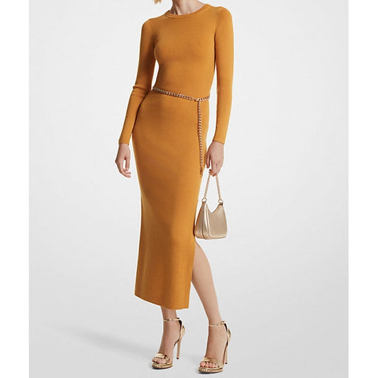 Michael Kors Chain Belt Midi Dress Marigold, Women