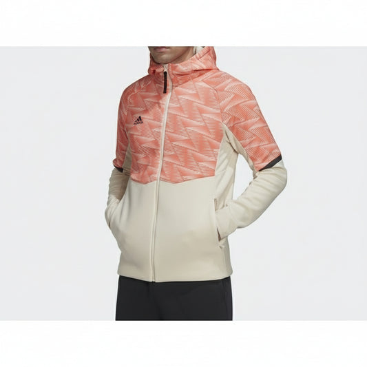 Adidas Color Block Zip Hoodie White, Men