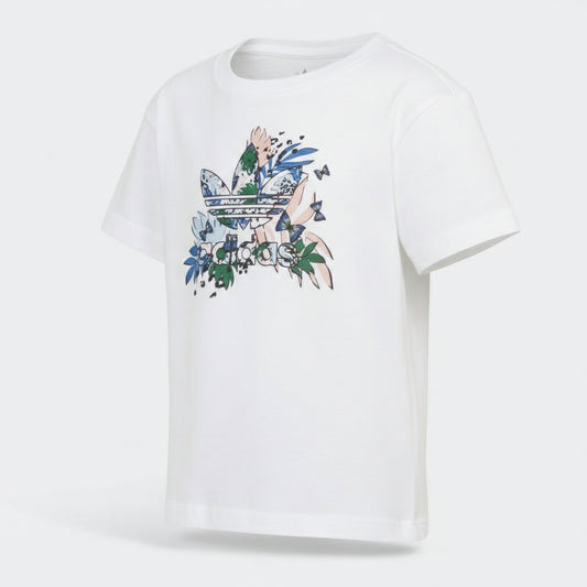 Adidas Floral Logo T-Shirt White (H22592-WHITE) Women