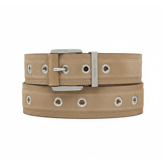 Michael Kors Grommet Canvas Belt Camel, Women