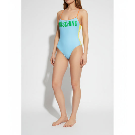 Moschino Colorblock Logo One-Piece Swimsuit Blue (A49074901-1305) Women