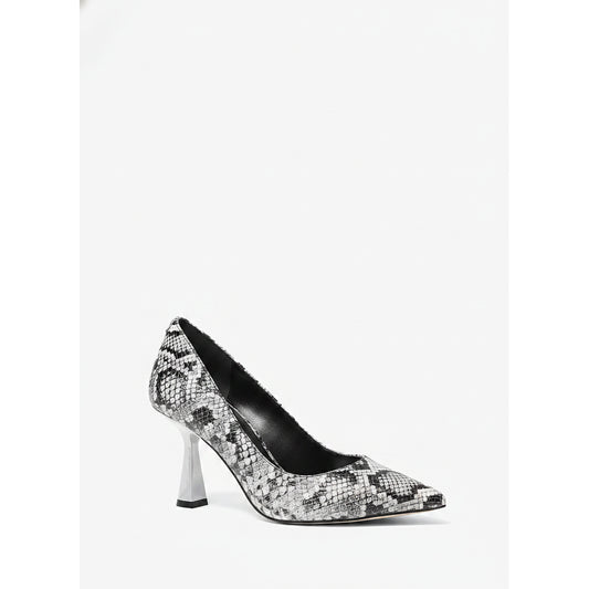 Michael Kors Snake Print Pointed Heel Pumps Gray, Women