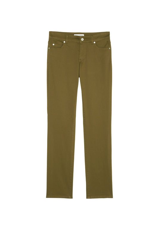 Marc O'Polo Trousers Modell ALBY straight Smooth Sateen Stretch Green (MA321A0RN-M11) Women