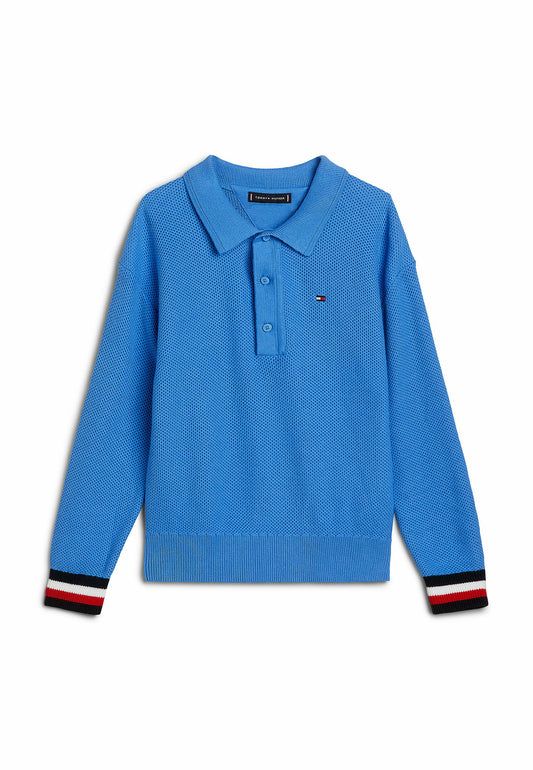 Tommy Hilfiger Polo Collar Signature Cuff Jumper (TO124G0LQ-K11) Kids