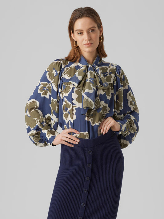 Aware By Vero Moda Floral Blouse Grayce Blue (10295702-3843910) Women