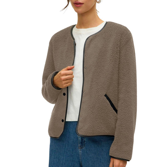 Vero Moda Candice Short Fleece Jacket (10331711-FOSSIL) Women