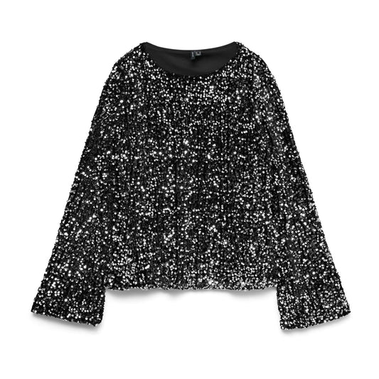 Vero Moda Bella Boatneck Top (10335722-BLACK) Women