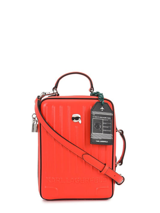 Karl Lagerfeld Ikon Suitcase Crossbody Grapefruit (B1W300342LP) Women