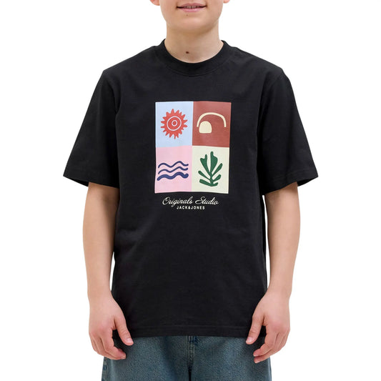 Jack & Jones Originals Canggu Front Branding Crew Shirt Junior (12278645-BLACK) Kids