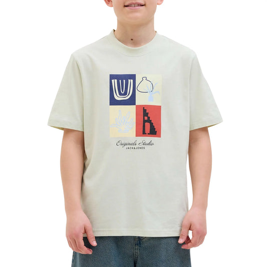 Jack & Jones Originals Canggu Front Branding Crew Shirt (12278645-CELADONTINT) Kids
