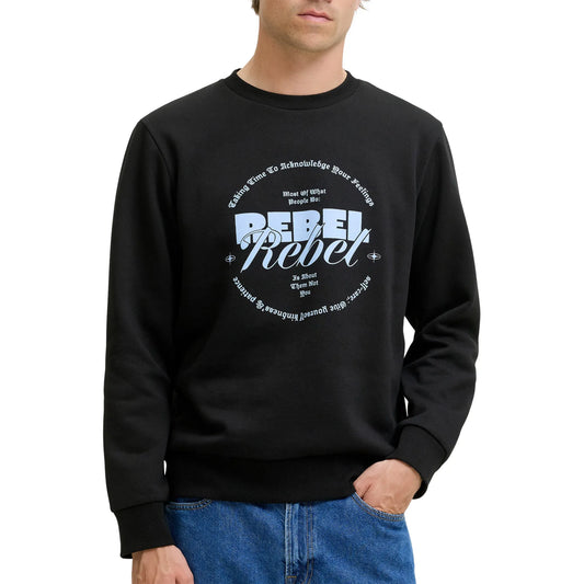 JJ Rebel Gray Crew Neck Sweater (12286664-BLACK) Men