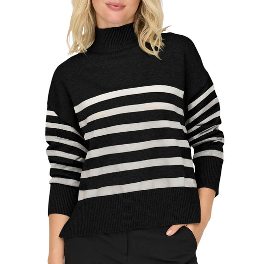 Only Bari High Neck Knitted Sweater (15283109-BLCKCLDDNCR) Women