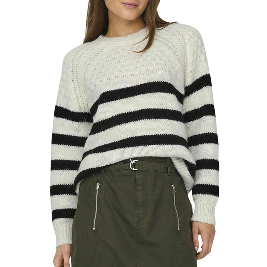 Only Billie Stripe Sweater (15323980-CLOUDDANCER) Women