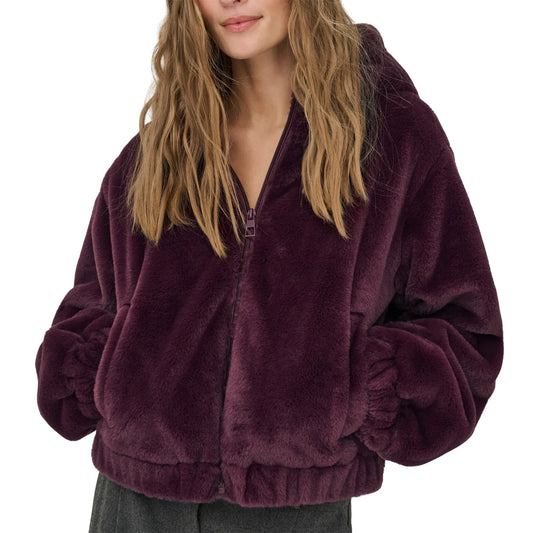 JDY Ola Faux Fur Hood Jacket (15359329-FIG) Women