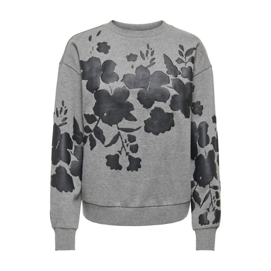 JDY Column Life Print Sweater (15361321-MEDIUMGREYM) Women