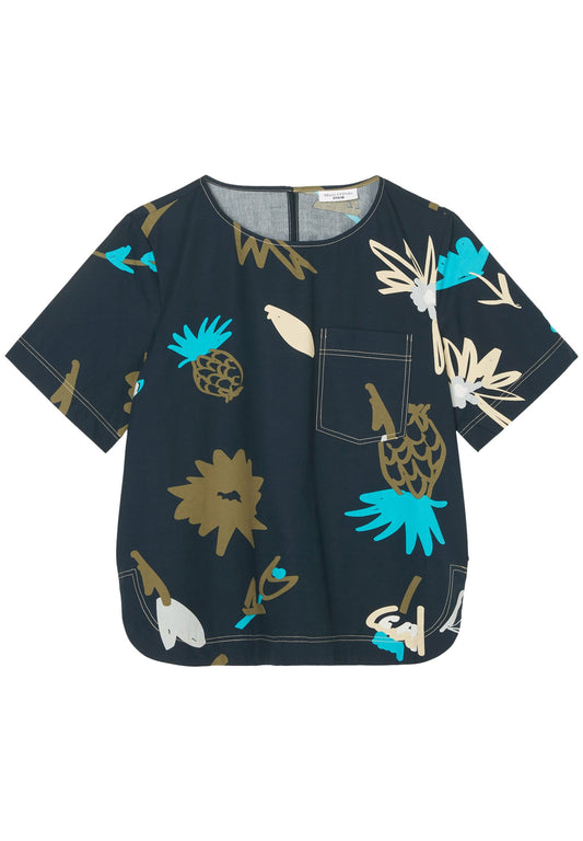 Marc O'Polo DENIM Kurzarm-Bluse regular aus reiner Bio-Baumwolle (OP521E092-K11) Women