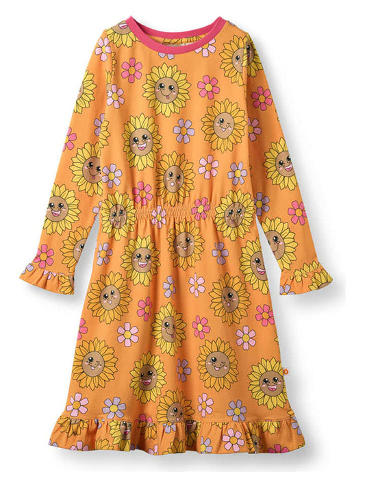 Småfolk Dress "Sonnenblumen" Orange Kids