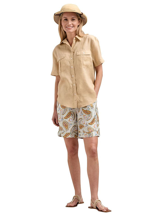 FYNCH-HATTON Linen Shorts Sage Women