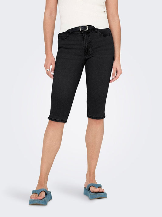 JDY Denim Capri Trousers Black Women