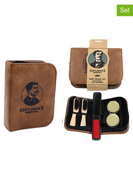 SiL Interiors 3-Piece Set: 6-Piece Shoe Care Set Brown Unisex