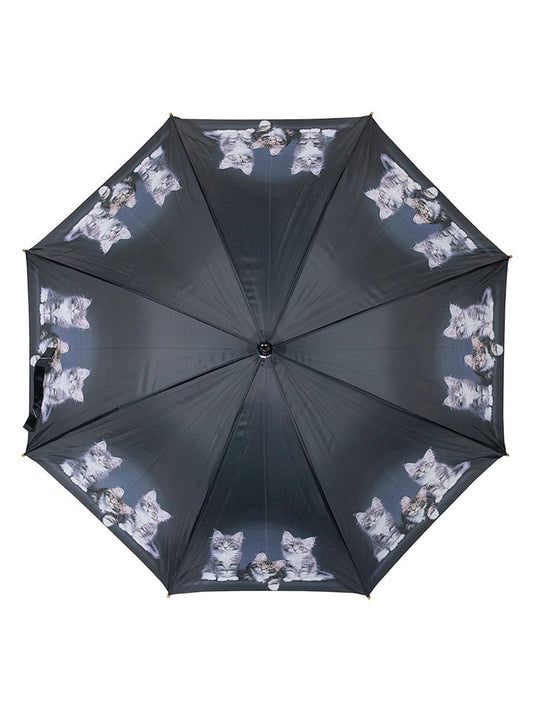Mars & More Walking Umbrella"Kittens" Black Ø 105 cm Unisex