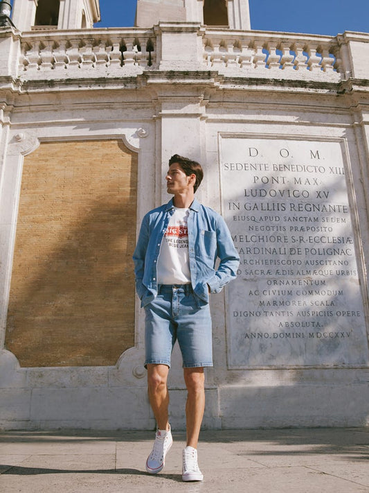 BIG STAR Denim Shorts Light Blue Men