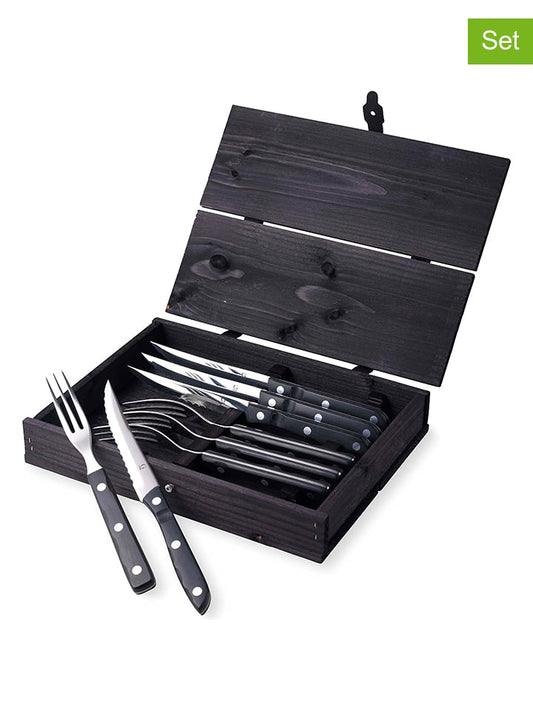Bitz 8-Piece Steak Cutlery Set "Old Farmer" Black Unisex