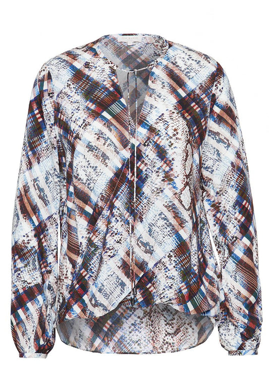 Ted Baker WMB-LYZAA-WC9W-quarts printed neck tie blouse (ZZO1J3V47-A00) Women