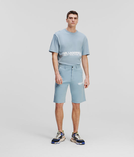 Karl Lagerfeld Rsg Washed Chino Shorts Washed Vintage Blue (235M1007436) Men