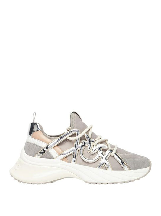 ARIEL 01 - SNEAKER SATIN/COW SUEDE/MIRROR CAGE PEARL Women