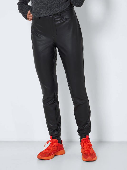 Noisy May Leather Skinny Fit Trousers Elly Black (27023294-3421408) Women