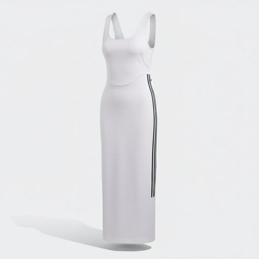 Adidas White 3-Stripe Maxi Skirt Set, Women