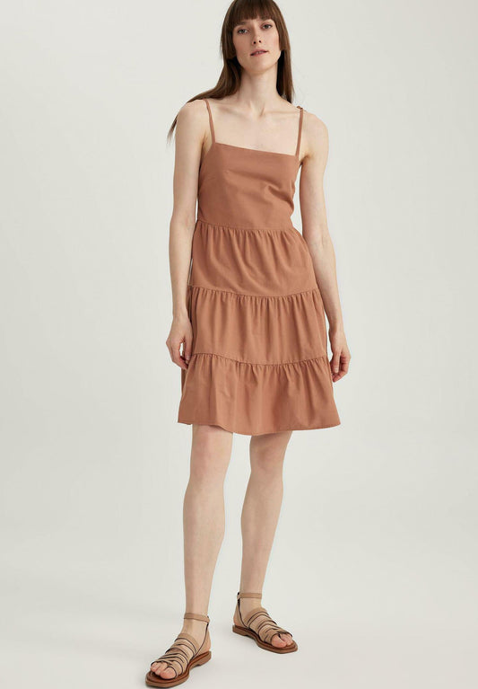 DeFacto TIERED Dress Camel (DEZ21C0WS-B11) Women