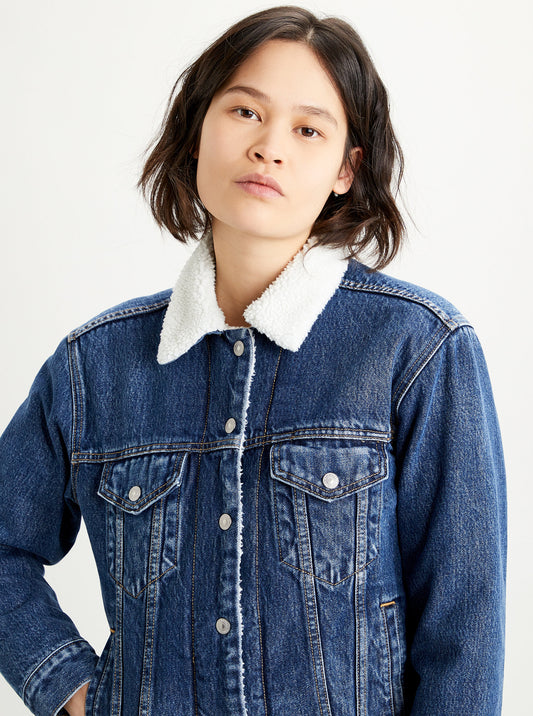 Levi's Blue Faux Fur Denim Jacket (36137-0034-723127) Women