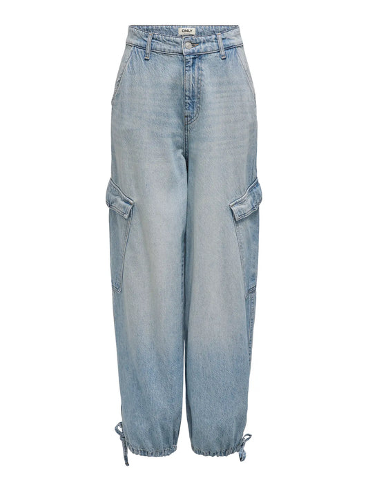 Pernille High Waist Wide Cargo Denim Light Blue Denim (15334982) Women