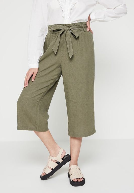 JDY DARLING MW LINEN CROP PANT WVN LO Khaki (ZZO1KB302-O00) Women