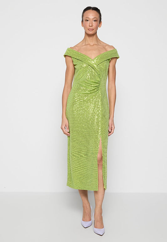 Midi dress made of glittery jersey Women