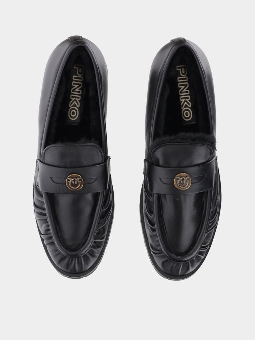NORA 01 - MOCASSINO NAPPA/LINING FUR BLACK
