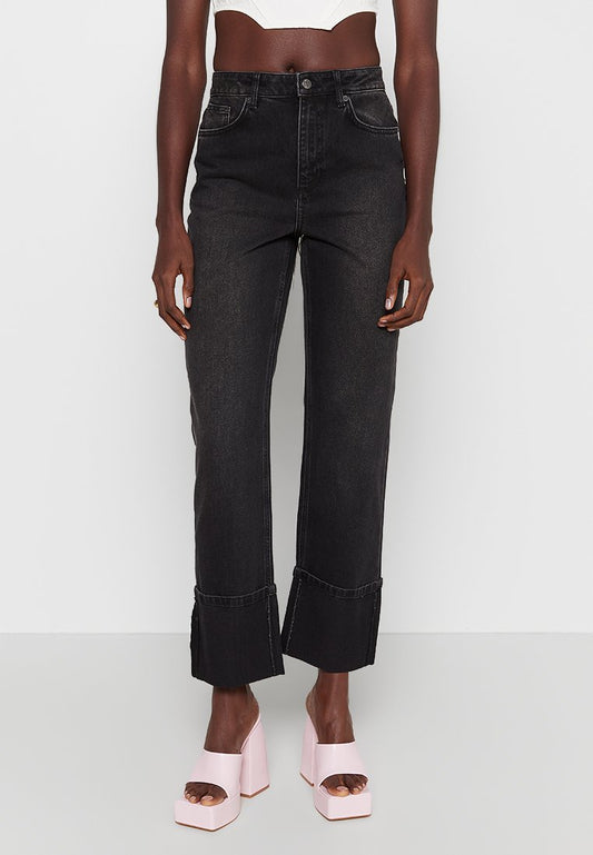NA-KD folded up denim Black (NAA21N07R-K11) Women