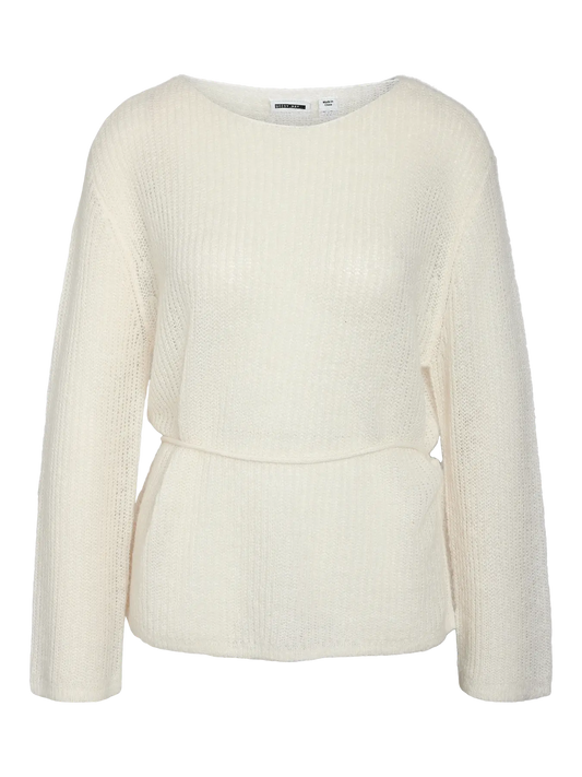 Esme Long Sleeve O-Neck Tie Knit Fwd Birch (27038053) Women