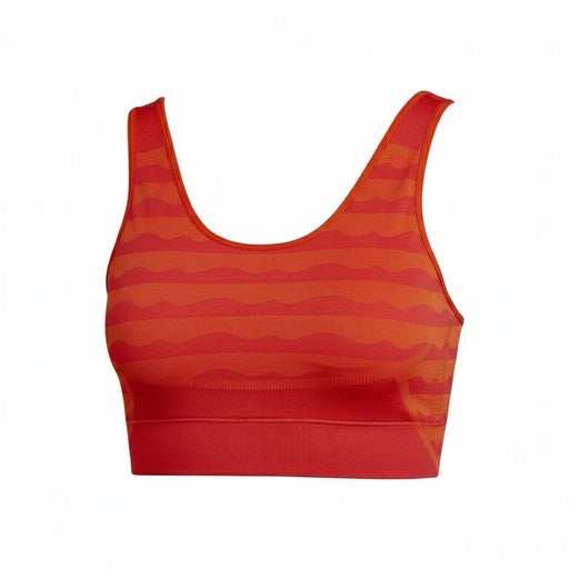 Adidas Seamless Striped Sports Bra Orange, Women