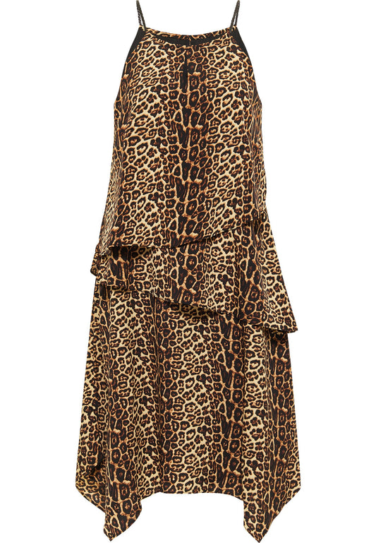 faina Dress with Leoprint Beige (FAB21C05W-B11) Women