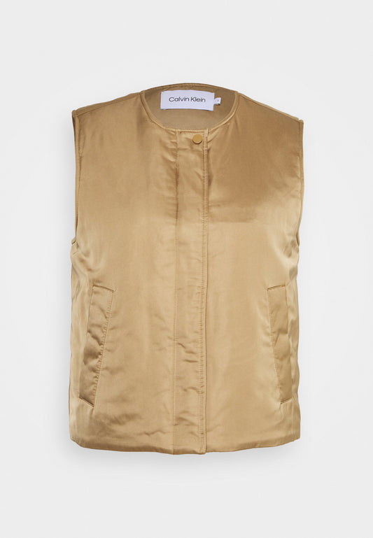 Calvin Klein MINIMAL PADDED SATIN VEST Beige (6CA21U03R-B11) Women