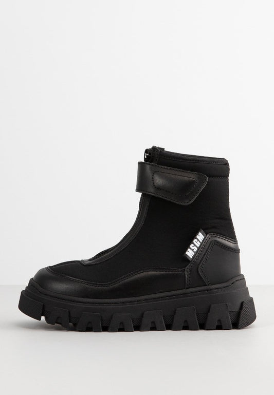 Msgm TRACK SOLE TECH & LEATHER HIGH Top SNEACKERS black (ZZO2LMY12-Q00) Kids