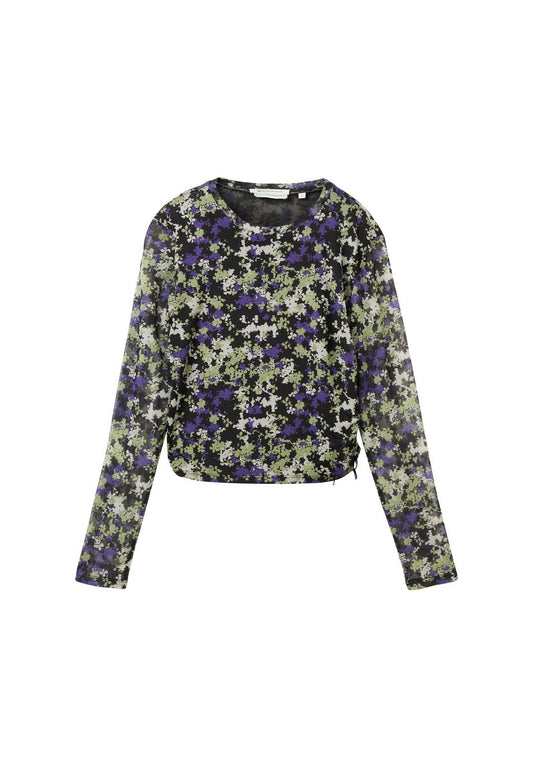 TOM TAILOR DENIM T-Shirt Mesh T-Shirt mit Print (TO721D14H-I11) Women