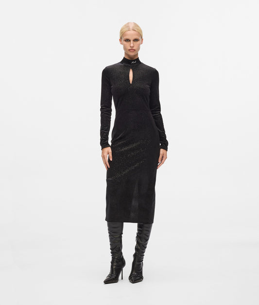 Karl Lagerfeld Sparkle Velvet Dress Black (A4W13016999) Women